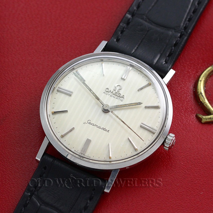 Omega Vintage Seamaster Ref 6065 Stainless Steel Linen Dial